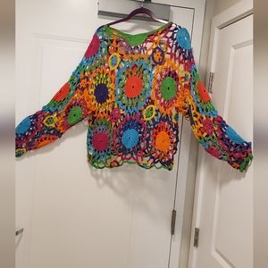 Vintage Crochet Top 1990s one size fits most